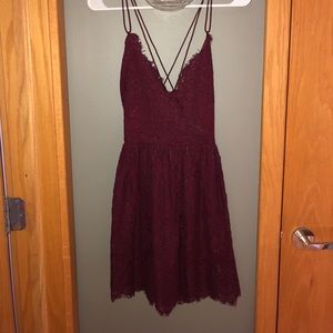 Tobi burgundy lace dress. Size small